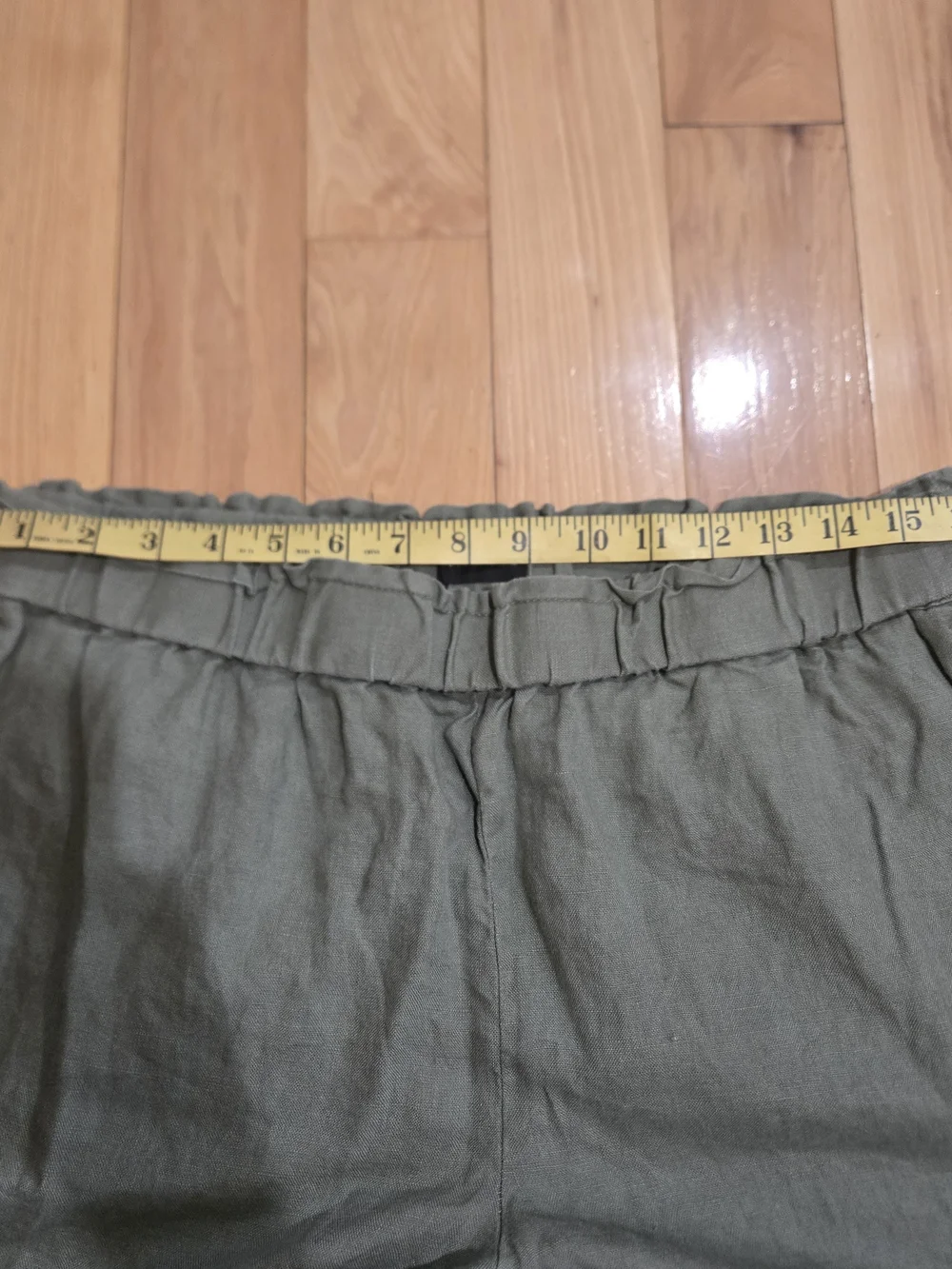 Talbots Sage Green 100% Linen Wide Leg Pants Petite Large